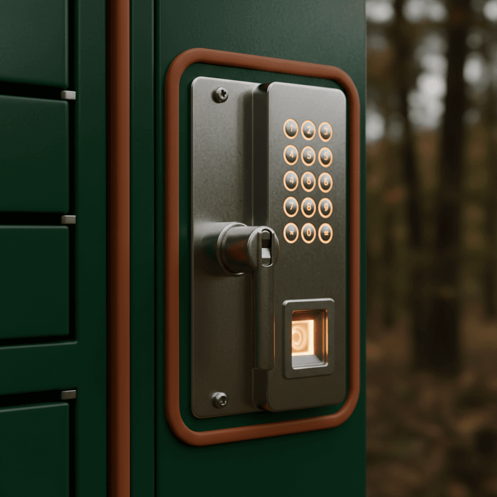 Heavy-duty outdoor parcel locker security detail
